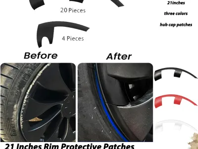 For Tesla Model Y 21 Inches Rim Protectors Wheel Cover Uberturbine ABS Hub Cap Patches Protector For Model Y 2024 Accessories