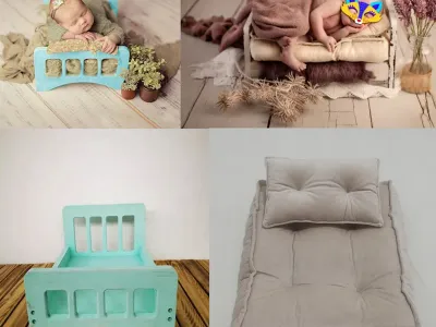 Newborn Photography Props Bed Basket Crib  Mini Mattress Posing Pillow Bedding Posing Sofa For Baby Photography Furniture