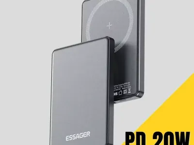 Essager Thin Wireless Power Bank Magnetic 20W 5000mAh Portable Fast Charging External Battery for Magsafe For iPhone 17 16 15 14