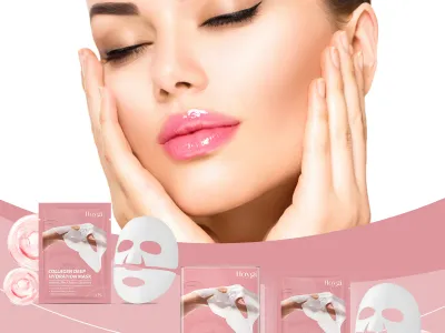 Collagen Face Mask Hydrating Shrinking Pores Fade Fine Lines Moisturizing Refreshing Hyaluronic Acid Sheet Mask Korean Skin Care