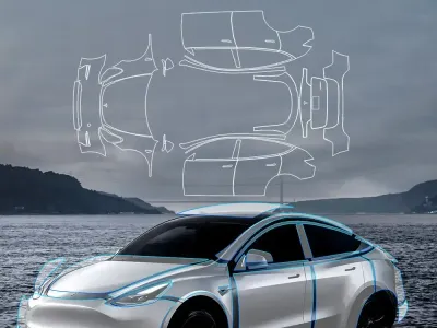 Pre-cut Protection Film for Tesla Model Y 2020 2021 2022 2023 PPF Paint Transparent Body Sticker Kit Accessories Anti-Scratch