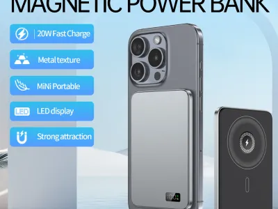 New Ultra thin Alloy Powerbank Magnetic Power Bank Wireless Fast Charger For iPhone 16 15 14 13 12 Backup battery For Magsafe