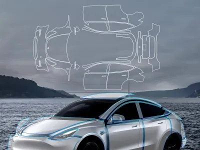 TPU scratch-resistant car paint protection film is suitable for Tesla Model Y 2020 2021 2022 2023 2024 Transparent bra PPF