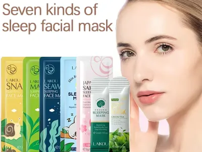 LAIKOU Facial Sleeping Mask Moisturizing Hydrating Face Sheet Masks Repairing & Nourishing Night Face Mask Skin Care 7pcs