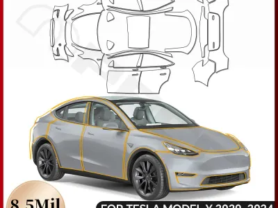 8.5Mil TPU Anti-Scratch Paint Protection Film For Tesla Model Y 2020-2024 Car Body Bumper Pre-cut PPF Clear Bra Resistant Kit