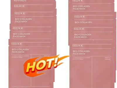 10pcs Collagen Face Mask Moisturizing Oil-Control Brightening Skincare Hydrating Shrink Pores Sheet Mask Beauty Skin Care