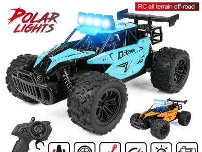 ZWN 1:16 20KM/H RC Car With LED Light 2.4G High Speed Off-Road Climbing 2WD Remote Control Car Toy Gifts for Boys Girls Kids