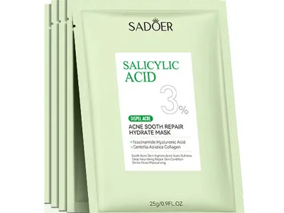 5pcs SADOER Salicylic Acid Face Mask Moisturizing Nourishing Firming Hydrating Facial Masks Face Sheet Mask Skin Care