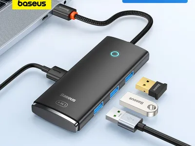 Baseus USB HUB Adapter 4 in 1 USB Type C to USB 3.0 HUB Splitter Adapter for MacBook Pro Air Huawei Mate 30 Docking Station HUB