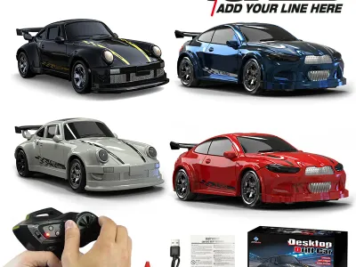 KF20 1/64 High Speed Drift RC Car 2.4G 4WD Remote Control Desktop Mini GTR Racing Model Cars for Boys Kids Toy Gift