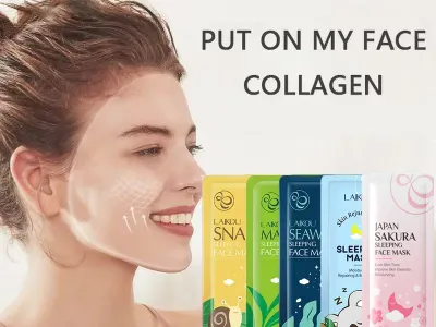 LAIKOU 5pcs Moisturizing Facial Mask Hydrating Sleeping Face Sheet Masks Repairing & Nourishing Night Face Mask Skin Care