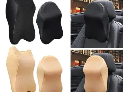 Car Neck Cushion Seat Pillow Headrest Lumbar Support for Back Pain Relief Office Chair Memory Foam Ergonomic Design