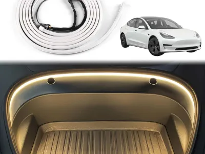 Universal for Tesla Model 3 Y 2021-2023 12V Front Trunk Frunk LED Ambient Surround Light Flexible Silicone Strip Decorative Lamp