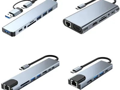 USB C HUB Type C Splitter Thunderbolt 3 Docking Station Laptop Adapter With For Macbook Air M1 iPad Pro
