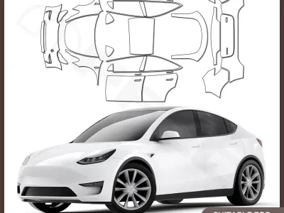 Pre-cut Protection Film for Tesla Model Y 2020 2021 2022 2023 PPF Paint Transparent Body Sticker Kit Accessories Anti-Scratch