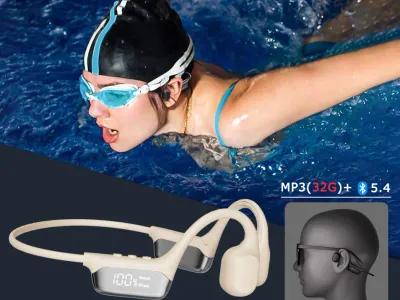 Bone Conduction Headphones Bluetooth 5.4 Wireless Earphone IPX8 Waterproof for Swimming Sports Support MP3 Player With 32G RAM