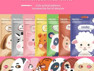 1/7pcs Cartoon Facial Mask Deep Hydrating Sheet Mask Moisturizing Tender Skin Mask Dog Panda Pig Animal Pattern Skin Care