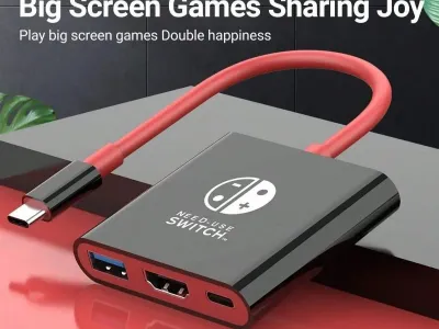 Switch Dock HDMI 4K USB 3.0 Hub Adapter USB C Splitter TV Portable Docking Station for Nintendo Laptops PC iPad MacBook Air Pro