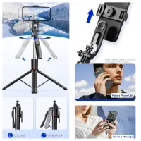 Wireless Selfie Stick Tripod with Light thumbnail 5