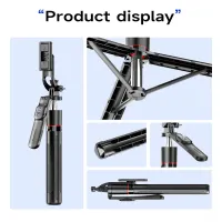 Wireless Selfie Stick Tripod with Light thumbnail 3