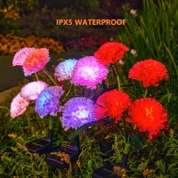 Solar Carnation Flower Garden Lights (4 Head) thumbnail 5