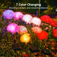 Solar Carnation Flower Garden Lights (4 Head) thumbnail 2
