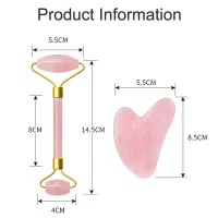 Rose Quartz Gua Sha & Jade Roller Set thumbnail 6