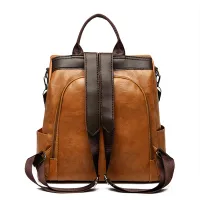Women Anti-Theft PU Leather Travel Backpack thumbnail 2