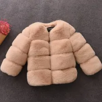 Girls Faux Fur Winter Coat Jacket thumbnail 3