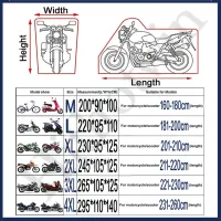 All Season Motorcycle Cover Sun Reflective Waterproof UV Protection M-4XL thumbnail 2