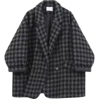 Houndstooth Winter Blazer Coat thumbnail 1