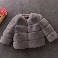 Girls Faux Fur Winter Coat Jacket thumbnail 2