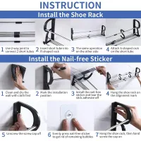 2-Pack Over Door Shoe Rack Organizer thumbnail 6