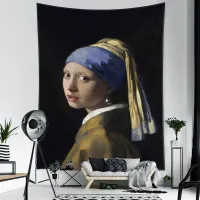 Mona Lisa Graffiti Boho Tapestry thumbnail 6