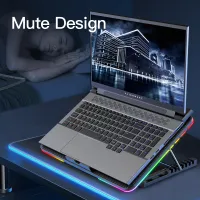 RGB Gaming Laptop Cooling Pad with 6 Fans thumbnail 4