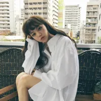 Women's Oversized White Button-Up Tunic Shirt thumbnail 1