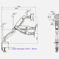 NB F80 Dual Arm Gas Spring Monitor Mount thumbnail 3