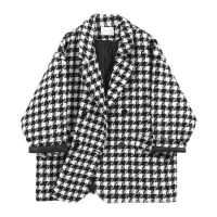 Houndstooth Winter Blazer Coat thumbnail 2