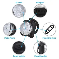 Rechargeable LED Bike Light Set thumbnail 3