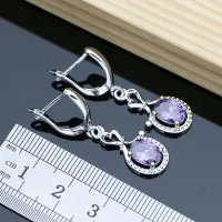 925 Silver Amethyst 4-Piece Jewelry Set thumbnail 4