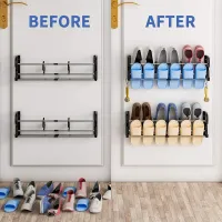 2-Pack Over Door Shoe Rack Organizer thumbnail 2