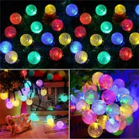 60 LED Solar Crystal Globe String Lights thumbnail 6