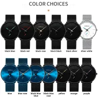 CRRJU Slim Mesh Steel Quartz Watch for Men thumbnail 6
