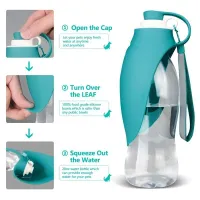 Portable Pet Water Bottle with Silicone Bowl thumbnail 2