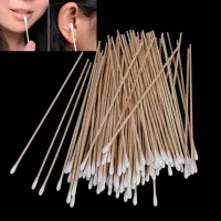 Long Wood Handle Cotton Swabs (100Pcs) thumbnail 1