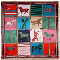 Plaid Carriage Silk Scarf for Ladies thumbnail 3