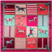 Plaid Carriage Silk Scarf for Ladies thumbnail 1