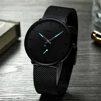 CRRJU Slim Mesh Steel Quartz Watch for Men thumbnail 2