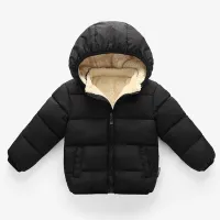 Kids Winter Thick Plush Fur Hooded Jacket thumbnail 2