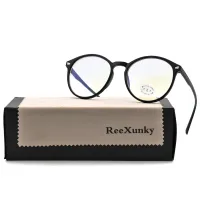 Vintage Round Anti Blue Light Glasses thumbnail 3